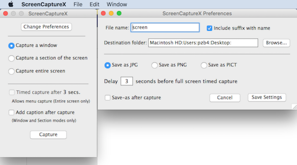 ScreenCaptureX interface